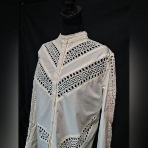 NWT JNSQ Ludivine Size 8 100% Cotton Ladies' Ivory Button-Up!